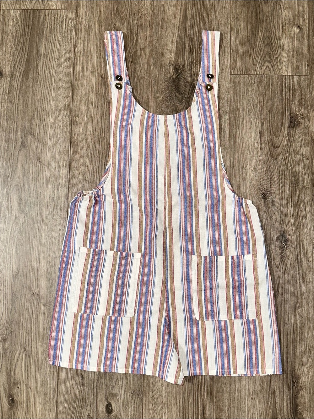 Shorts Jumpsuit Romper Red, Blue and White Striped Shorts Size Small - Picture 7 of 7